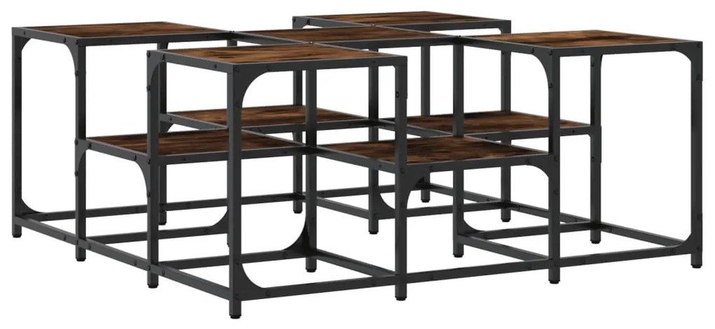 vidaXL Τραπεζάκι Σαλονιού Καπνιστή Δρυς 91x91x40 εκ. Επεξεργασμ. Ξύλο