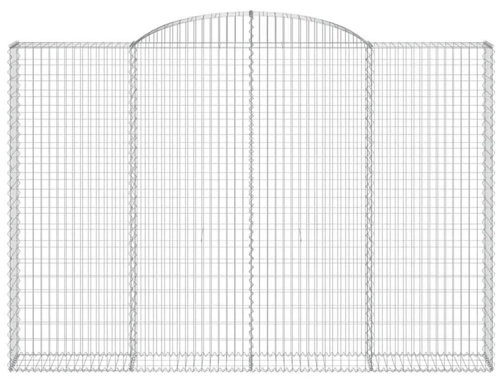 vidaXL Συρματοκιβώτια Τοξωτά 4 τεμ. 300x30x200/220 εκ. Γαλβαν. Ατσάλι