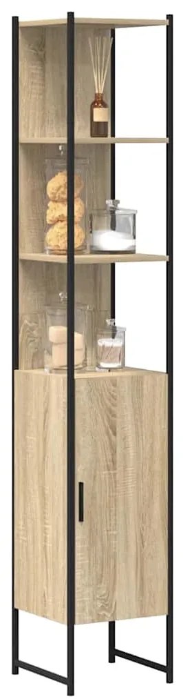vidaXL Ντουλάπι Μπάνιου Μπεζ 33 x 33 x 185.5 εκ Επεξεργασμένο ξύλο