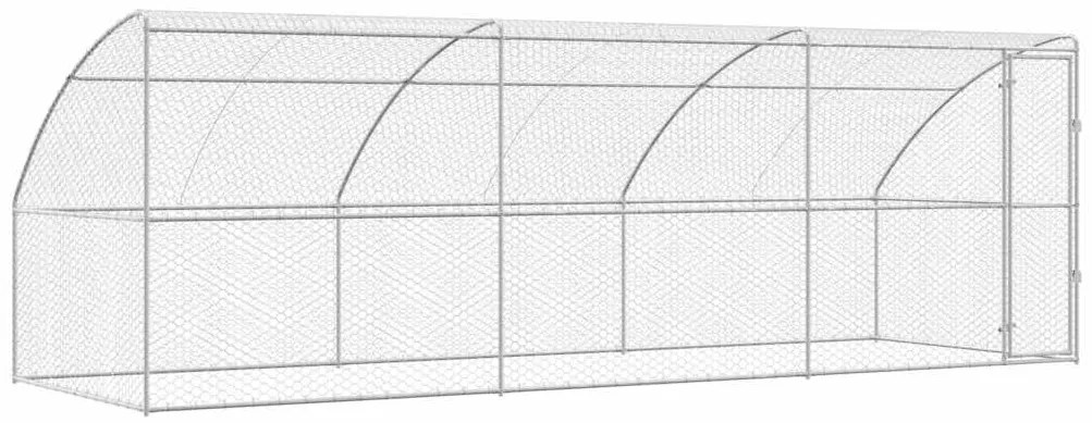 vidaXL Κλουβί Σκύλου με αποθήκευση 3 pcs Ασημί 6 x 2 x 2 m Ατσάλι