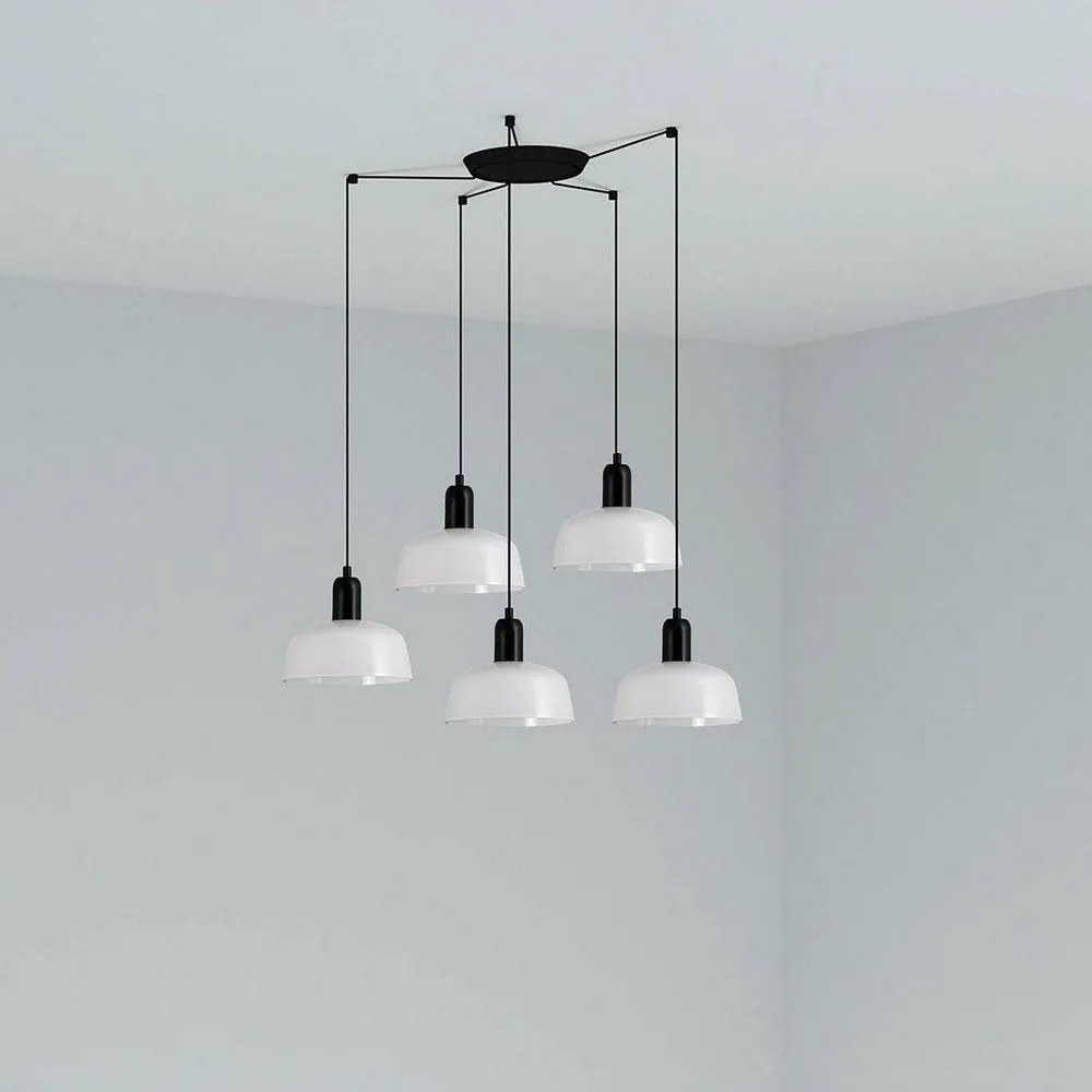 Φωτιστικό Οροφής Κρεμαστό Tatawin Metal S 20340-140-5L 5xE27 Black-White Faro Barcelona