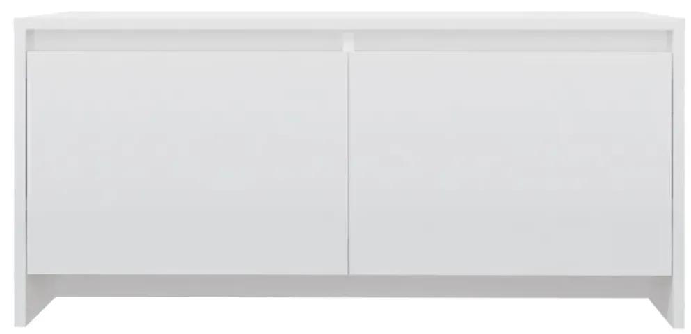 Τραπεζάκι Σαλονιού Γυαλ. Λευκό 90x50x41,5 εκ. από Μοριοσανίδα - Λευκό