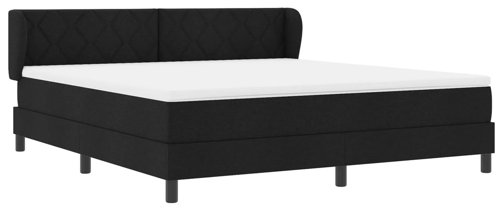 vidaXL Κρεβάτι box spring με στρώμα Μαύρο 180 x 200 cm ύφασμα