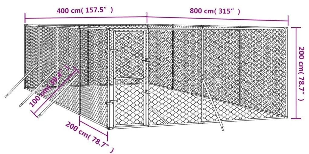 ΚΛΟΥΒΙ ΣΚΥΛΟΥ ΕΞΩΤΕΡ. ΧΩΡΟΥ ΑΣΗΜΙ 4X8X2 Μ. ΑΠΟ ΓΑΛΒΑΝ. ΑΤΣΑΛΙ 3190456