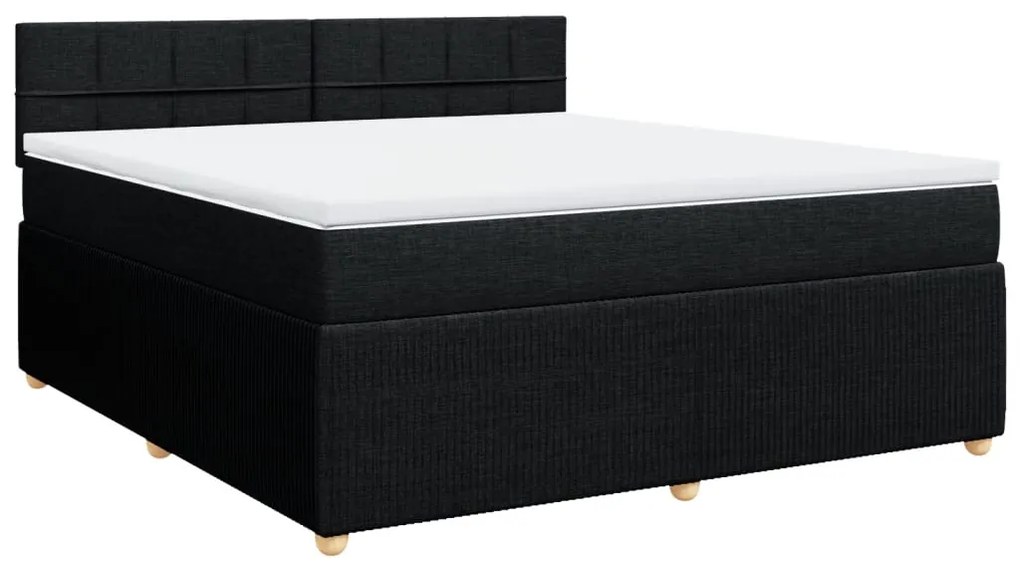 ΚΡΕΒΑΤΙ BOXSPRING ΜΕ ΣΤΡΩΜΑ ΜΑΥΡΟ 180X200 ΕΚ. ΥΦΑΣΜΑΤΙΝΟ 3287537