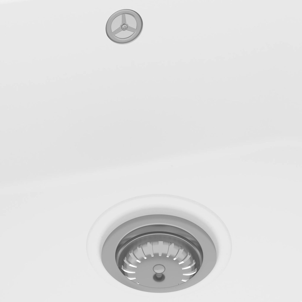 vidaXL Νεροχύτης Κουζίνας Λευκός 760x480x184 εκ. Γρανίτης