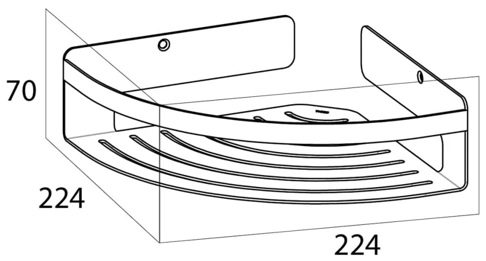 Tiger Ράφι Ντουζιέρας Γωνιακό Caddy Ασημί Μεγάλο 1400630946 - Ασήμι