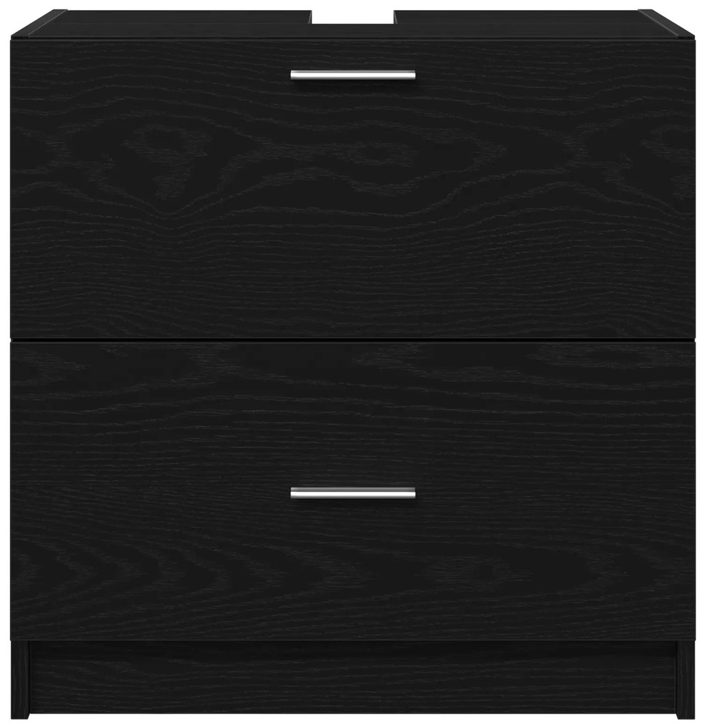 vidaXL Ντουλάπι Νιπτήρα Μαύρης Δρυός 59x37x59 εκ. Κατασκευασμένο Ξύλο