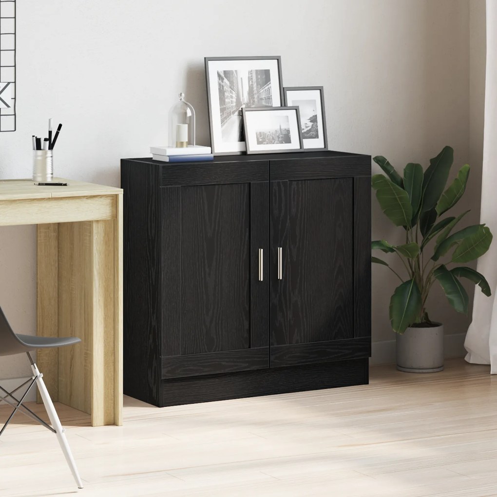 vidaXL Μαύρη Δρυς Βιβλιοθήκη - 82.5x30.5x80 εκ. - Επεξεργασμένο Ξύλο