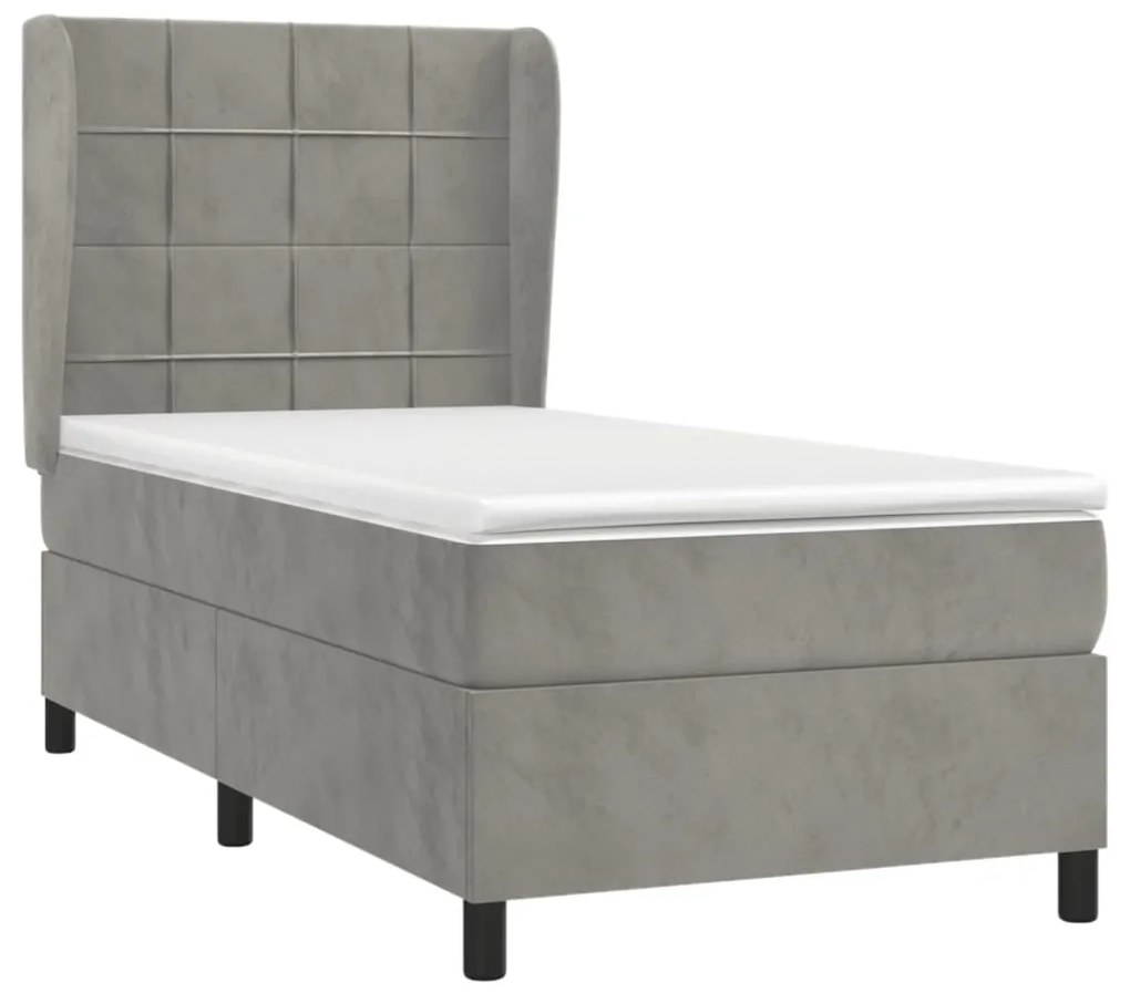 ΚΡΕΒΑΤΙ BOXSPRING ΜΕ ΣΤΡΩΜΑ ΑΝΟΙΧΤΟ ΓΚΡΙ 80X200 ΕΚ. ΒΕΛΟΥΔΙΝΟ 3129177