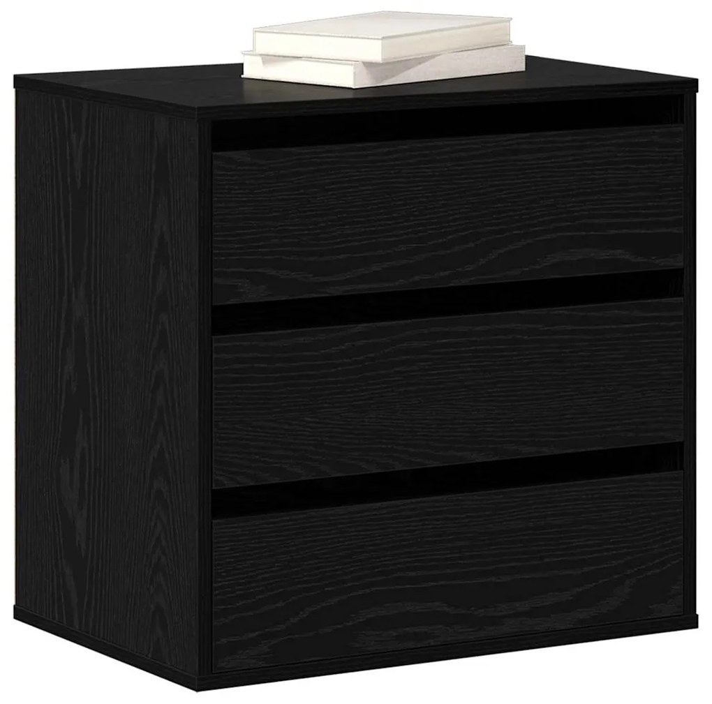 vidaXL Ντουλάπι με Συρτάρια Μαύρο 60 x 41 x 58 cm Επεξεργασμένο ξύλο