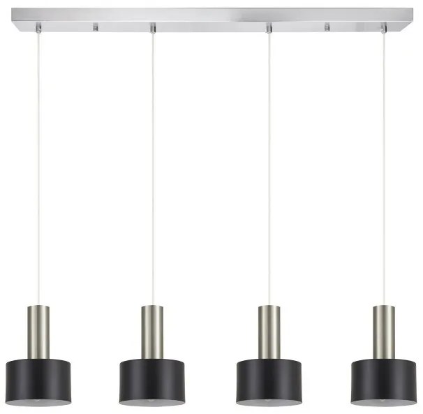 Κρεμαστό Φωτιστικό Οροφής 4xE27 Κύλινδροι Adept Tube Homelighting-77-8455-Νίκελ Ματ 77-8455