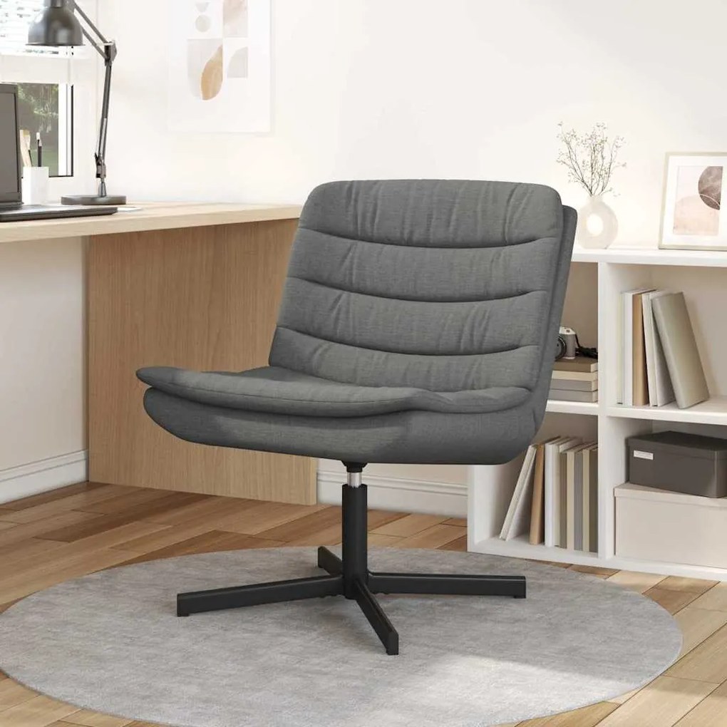 vidaXL Περιστρεφόμενη καρέκλα Σκούρο γκρι 63 x 75 x 76 εκ ύφασμα
