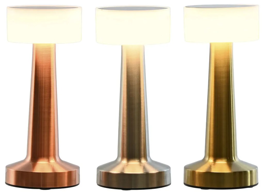 Επιτραπέζιο Φωτιστικό Home ESPRIT Χαλκός Χρυσό Ασημί 9 x 9 x 21 cm (3 Μονάδες)