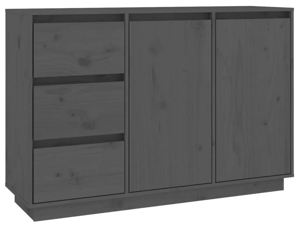 vidaXL Συρταριέρα Γκρι 111x34x75 εκ. από Μασίφ Ξύλο Πεύκου