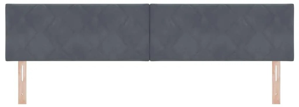 vidaXL LED Κεφαλάρι με φώτα λωρίδας LED Σκούρο γκρι 200 cm Βελούδο