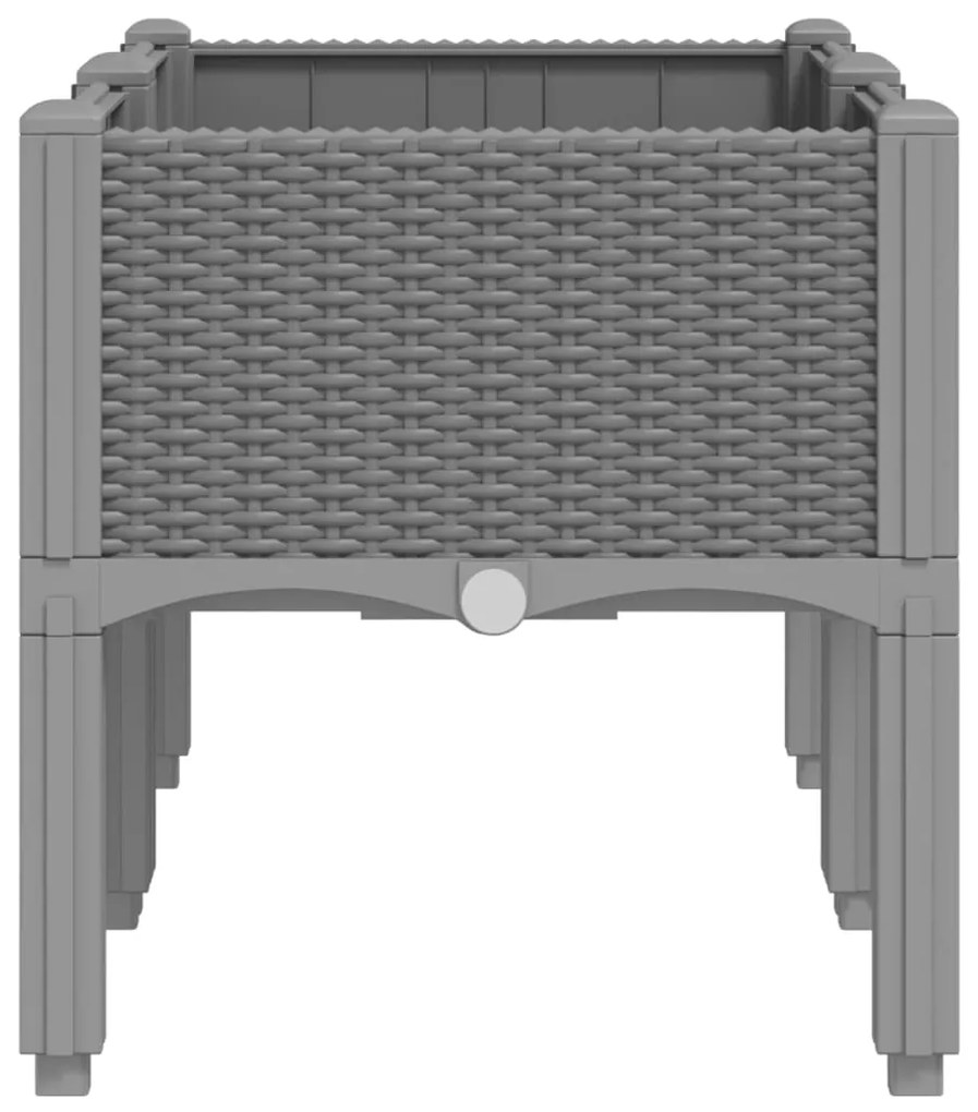 vidaXL Ζαρντινιέρα Κήπου με Πόδια Αν. Γκρι 80x40x42 εκ Πολυπροπυλένιο