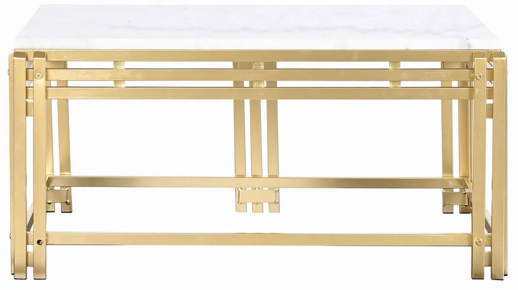 Τραπεζάκι Καφέ DKD Home Decor Μέταλλο Αλουμίνιο Μάρμαρο 80 x 40 x 40 cm