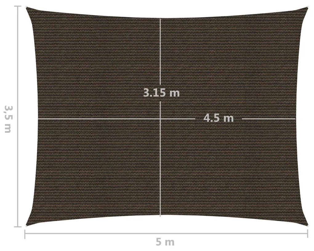 Πανί Σκίασης Καφέ 3,5 x 5 μ. από HDPE 160 γρ/μ²   - Καφέ