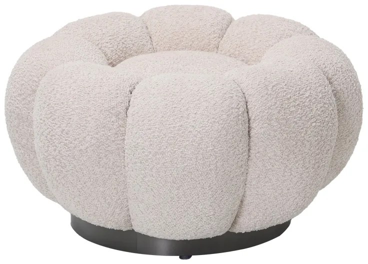 Σκαμπό Nester pakoworld μπουκλέ ύφασμα σε μπεζ απόχρωση Φ60x31εκ