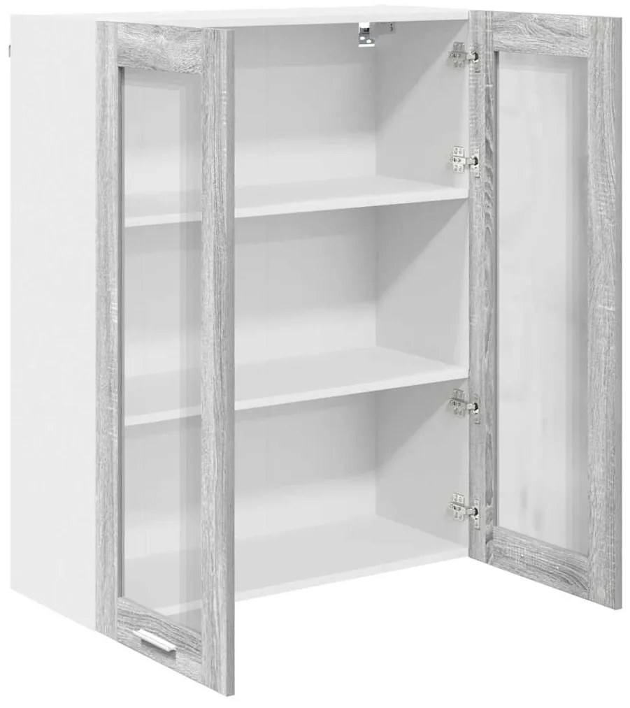 vidaXL Κρεμαστό ντουλάπι με πόρτα Riga Γκρίζο Σονομα 80 x 31 x 100 εκ.