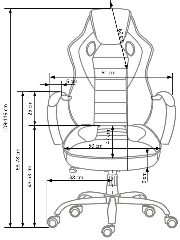 SCROLL executive o.chair, color: black / red / grey DIOMMI V-CH-SCROLL-FOT-CZERWONY