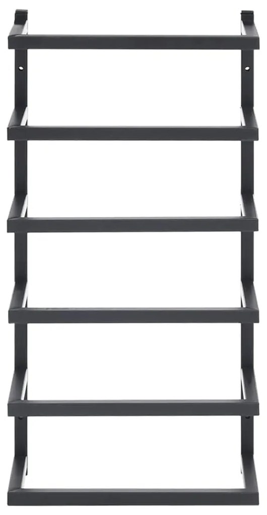 vidaXL Βάση για Πετσέτες Επιτοίχια Μαύρη 24 x 12 x 48 εκ. Ατσάλινη