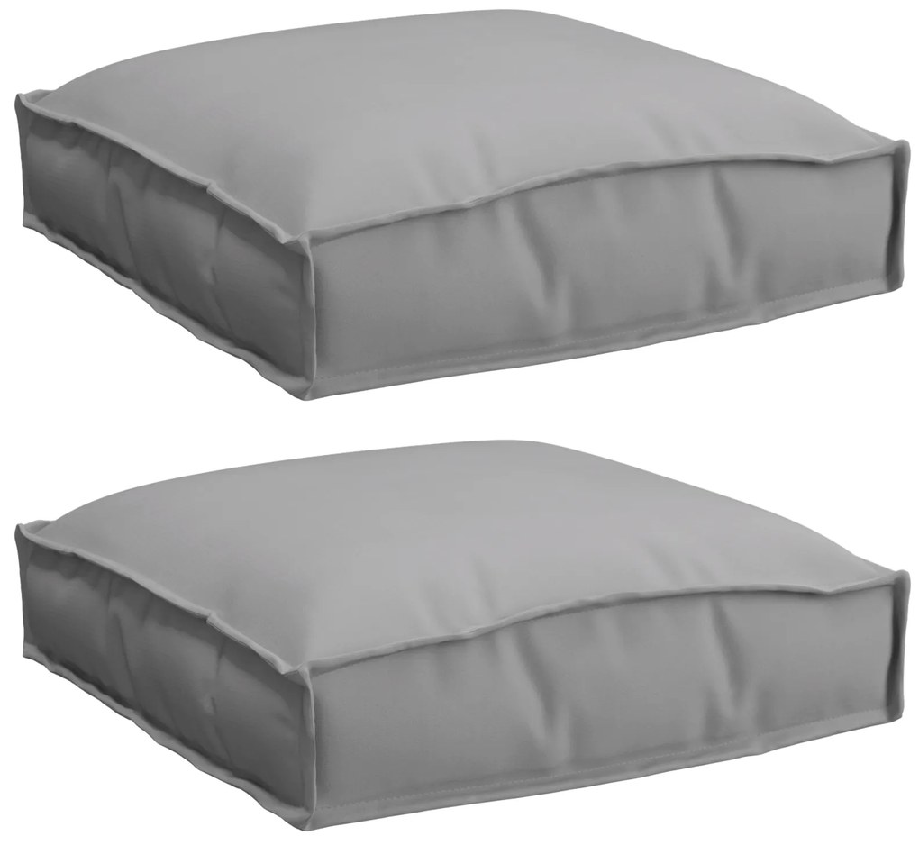 vidaXL Μαξιλάρι παλέτας για κάθισμα 2 pcs Γκρι 40 x 40 x 8 εκ.