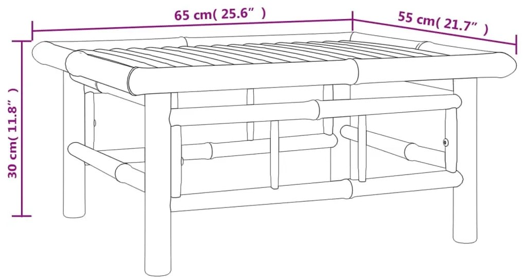 Τραπεζάκι Κήπου 65 x 55 x 30 εκ. από Μπαμπού - Καφέ