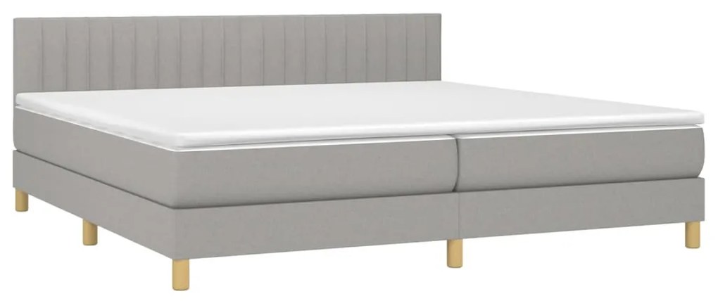 ΚΡΕΒΑΤΙ BOXSPRING ΜΕ ΣΤΡΩΜΑ &amp; LED ΑΝ.ΓΚΡΙ 200X200ΕΚ. ΥΦΑΣΜΑΤΙΝΟ 3133901