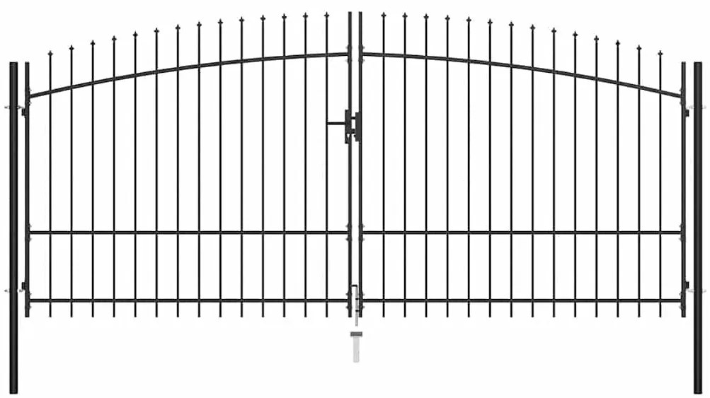 vidaXL Πόρτα Περίφραξης Διπλή με Λόγχες 400 x 225 εκ.
