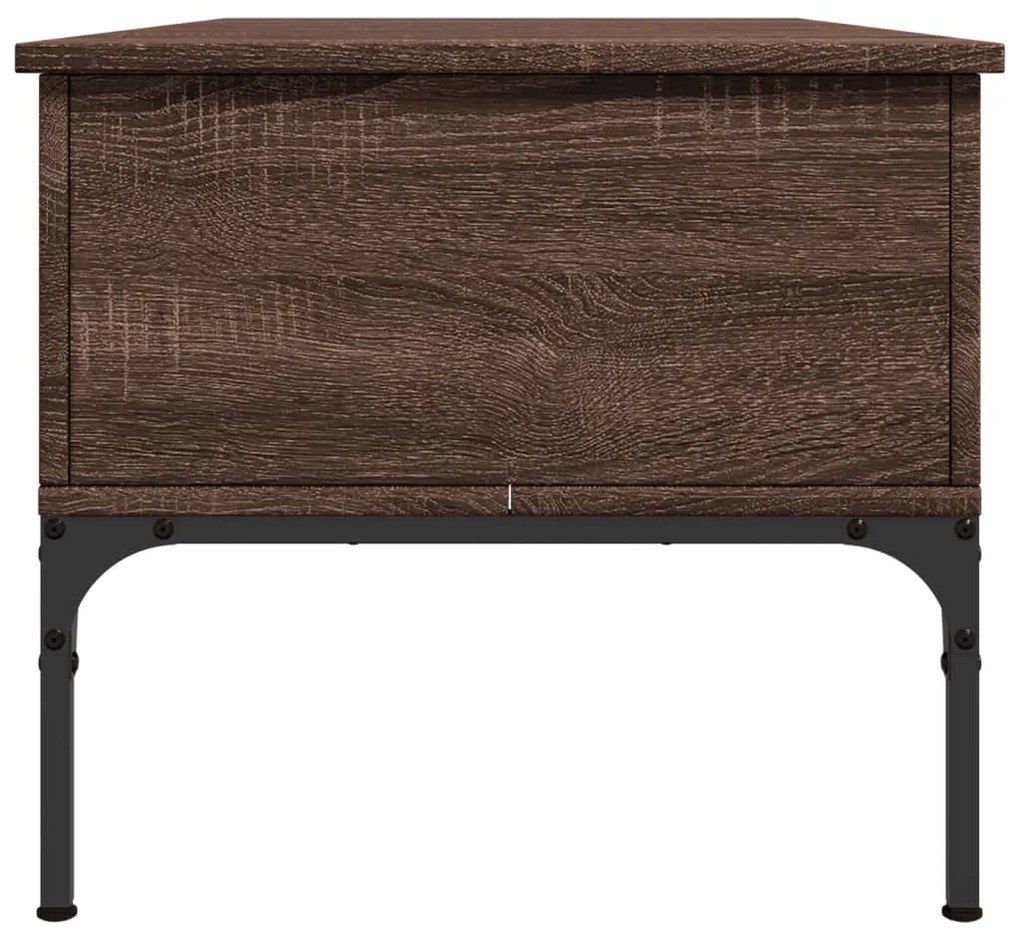 vidaXL Τραπεζάκι Σαλονιού Καφέ Δρυς 100x50x45 εκ. Επ. Ξύλο/Μέταλλο