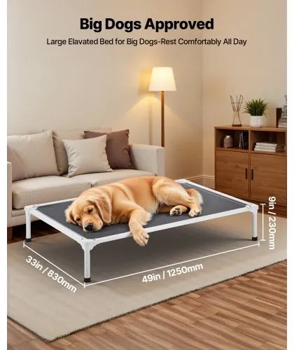 VEVOR Elevated Dog Bed for Large Dog Portable Raised Dog Cot with Teslin Mesh XL