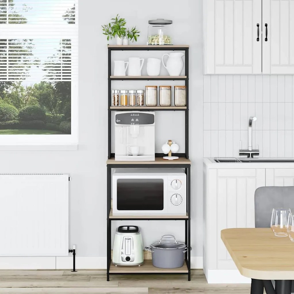 vidaXL Ράφι Κουζίνας Δρύς Sonoma 60 x 40 x 168 εκ Επεξεργασμένο ξύλο