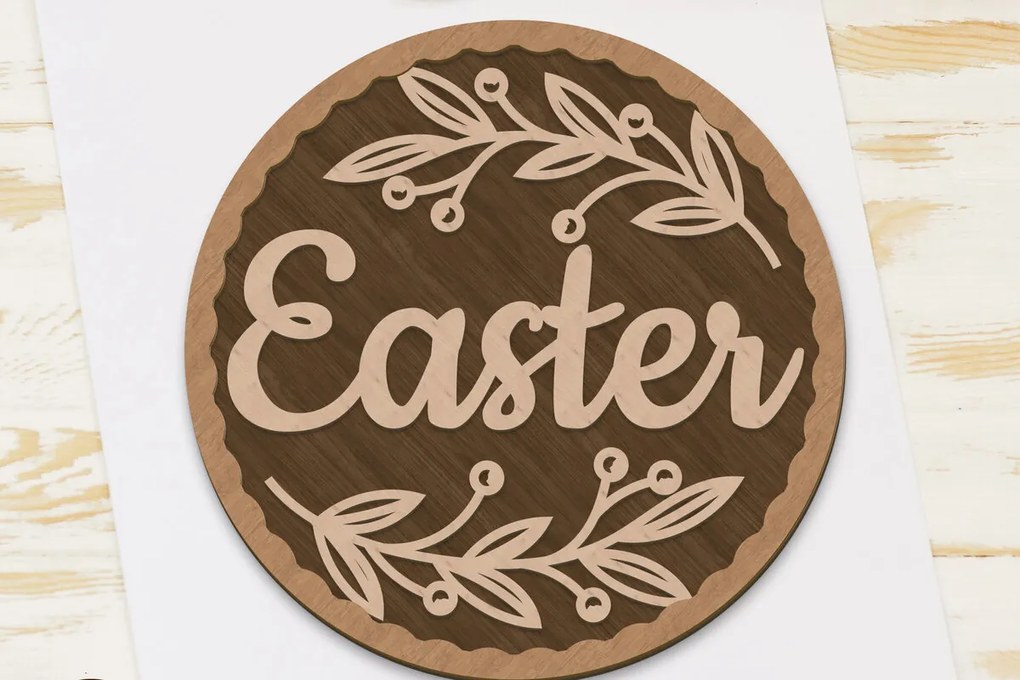 Σετ των 2 Intra απο ξύλο plywood  Χρώμα wenge 3mm-4mm πάχος - Πασχαλινό πάνελ Διακοσμητικό κοπής με λέιζερ Δίασταση 5x5 cm INTRAFABR-100126479