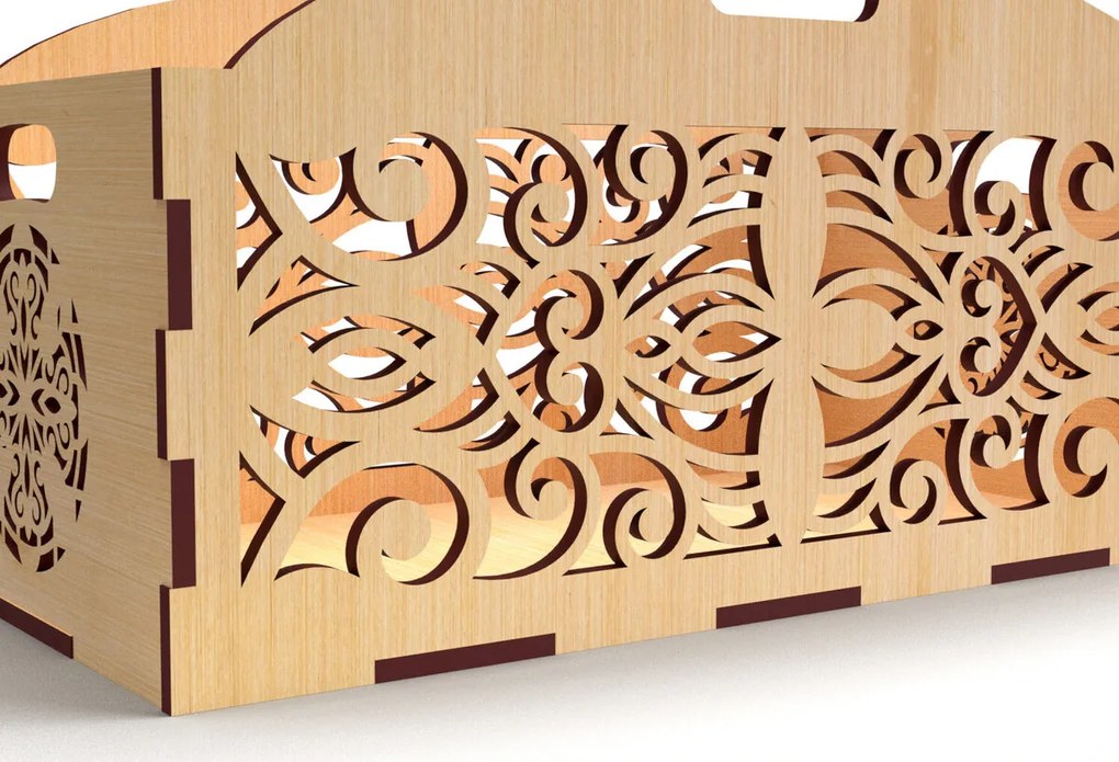 Σετ των 2 Intra απο ξύλο plywood 3mm-4mm πάχος - Διακοσμητικό κουτί δώρου Δίσκος κοπής με λέιζερ Δίασταση 15x15 cm INTRAFABR-83152312