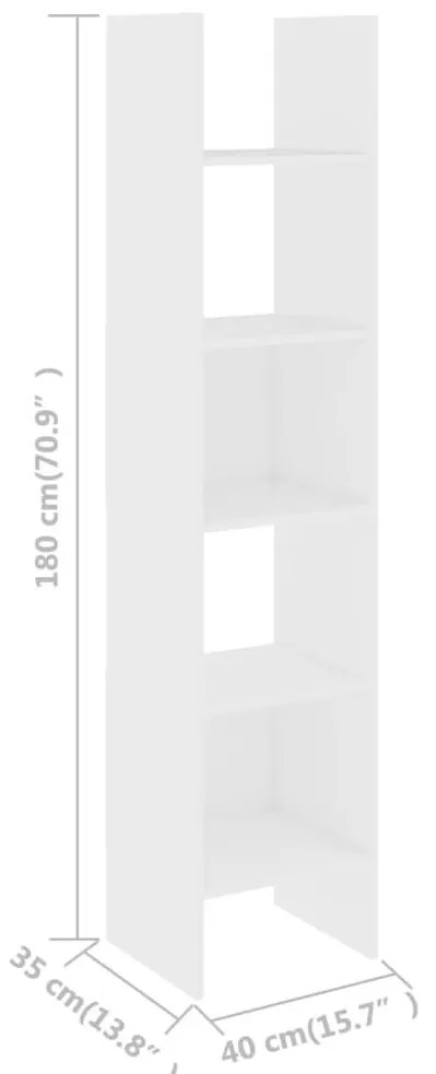 Βιβλιοθήκη Λευκή 40 x 35 x 180 εκ. από Μοριοσανίδα - Λευκό