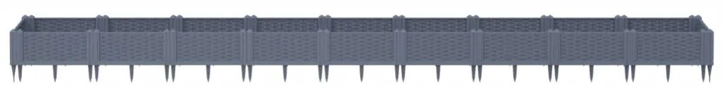 vidaXL Ζαρντινιέρα με Πασσάλους Μπλε Γκρι 362,5x42,5x28,5εκ. Πολυπροπυλένιο