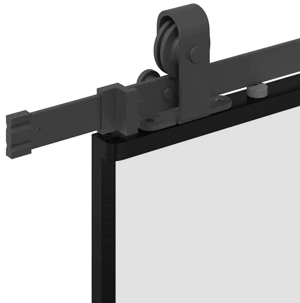 vidaXL Συρόμενη πόρτα με σετ υλικού Μαύρο 76x205 cm γυαλί μετριασμένο