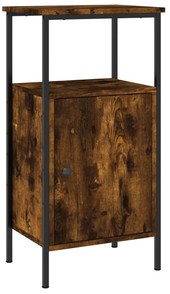 vidaXL Κομοδίνα 2 τεμ. Καπνιστή Δρυς 41 x 31 x 80 εκ. Επεξεργ. Ξύλο