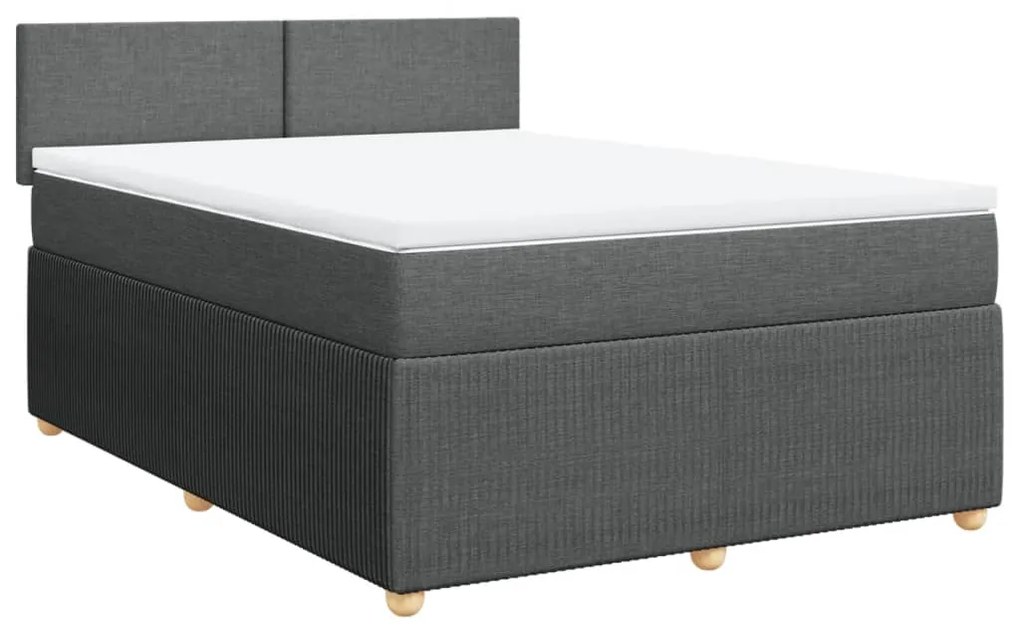 ΚΡΕΒΑΤΙ BOXSPRING ΜΕ ΣΤΡΩΜΑ ΣΚΟΥΡΟ ΓΚΡΙ 140X200 ΕΚ ΥΦΑΣΜΑΤΙΝΟ 3287473