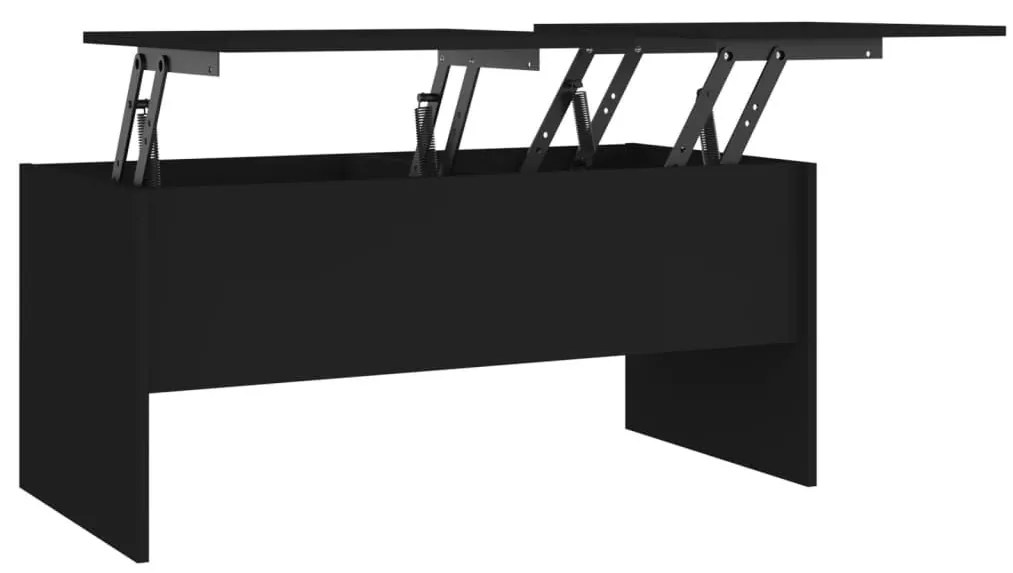 Τραπεζάκι Σαλονιού Μαύρο 102x50,5x46,5 εκ. Επεξεργασμένο Ξύλο - Μαύρο