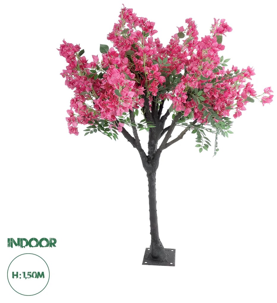 GloboStar® Artificial Garden BOUGAUVILLEA 20668 Τεχνητό Διακοσμητικό Δέντρο με Ανθη Μπουκανβίλιας Φουξ Υ150cm