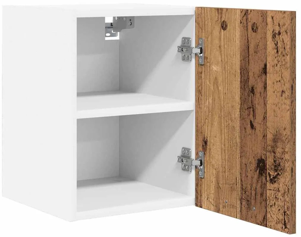 vidaXL Κρεμαστό ντουλάπι Παλαιό Ξύλο και Λευκό 30 x 31 x 40 εκ.