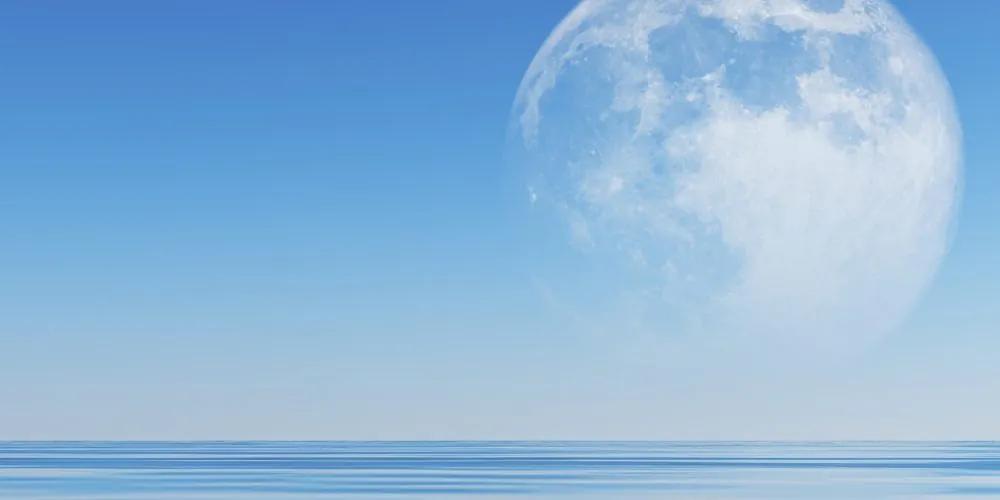Εικόνα φεγγάρι πάνω από τη θάλασσα - 120x60