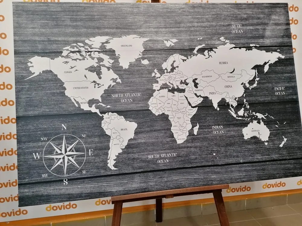 Εικόνα χάρτη με ξύλινο φόντο