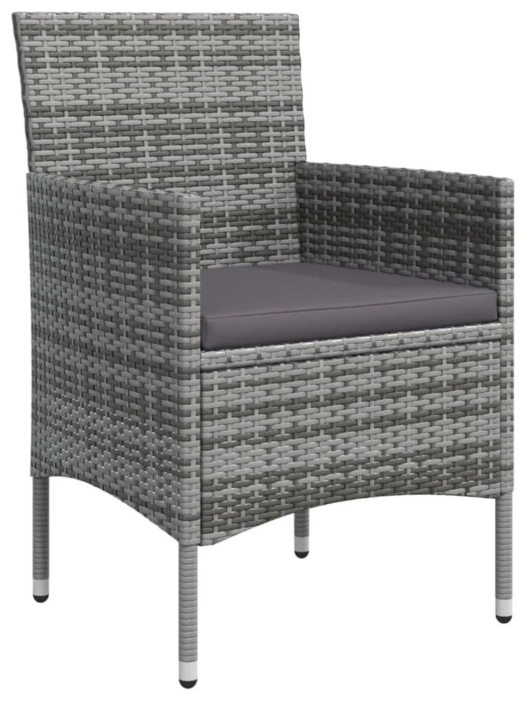 vidaXL Σετ Τραπεζαρίας Κήπου 5 Τεμαχίων Γκρι / Μαύρο με Μαξιλάρια