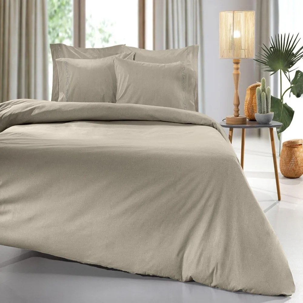 Παπλωματοθήκη Color Plus Taupe Guy Laroche Μονό 165x225cm 100% Βαμβακερό Περκάλι