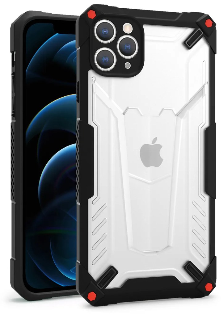 TechWave Hybrid Armor case for iPhone 12 Pro black / red