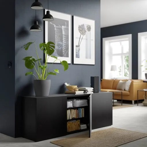 BESTÅ σύνθεση αποθήκευσης με πόρτες, 180x42x65 cm 393.249.80